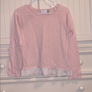 Girls pink and white sweater